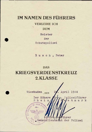 WW2 German 1944 Juergen Stropp signature Hohe Polizeifuhrer Westmark SS Gruppenfuhrer