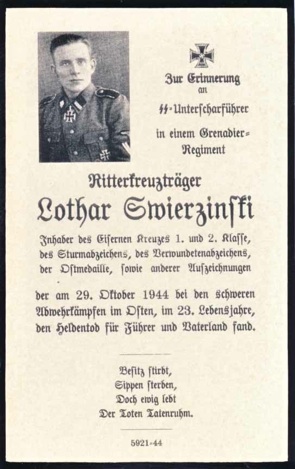 german death cards