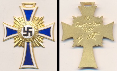 WW2 German Mother's Cross in Gold EhrenKreuz der Deutschen Mutter