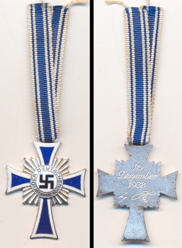 WW2 German Mother's Cross in Silver EhrenKreuz der Deutschen Mutter