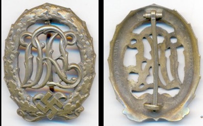 WW2 German National Sports Badge DRL Bronze swastika