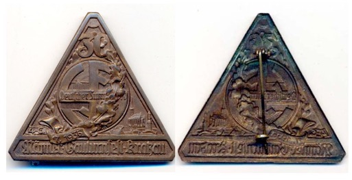 WW2 German Tinnier Pin Badge Gaufest Krakau 1936 Kleinabzeichen
