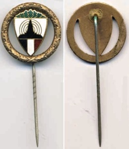 WW2 German Kyffhauserbund Shooting Award (Bronze) enamel stickpin.  Deutscher Reichskriegerbund Kyffhäuser