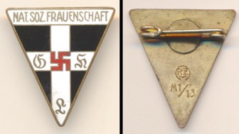 WW2 German NS Frauenschaft member pin badge Christian Lauer RZM13