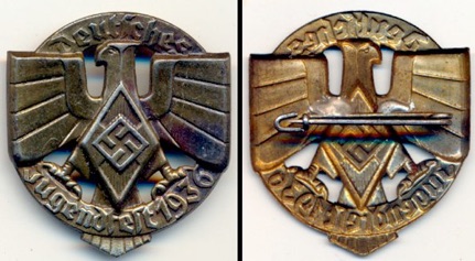 WW2 German Tinnie Pin Badge Deutschejugendfest 1936 HJ