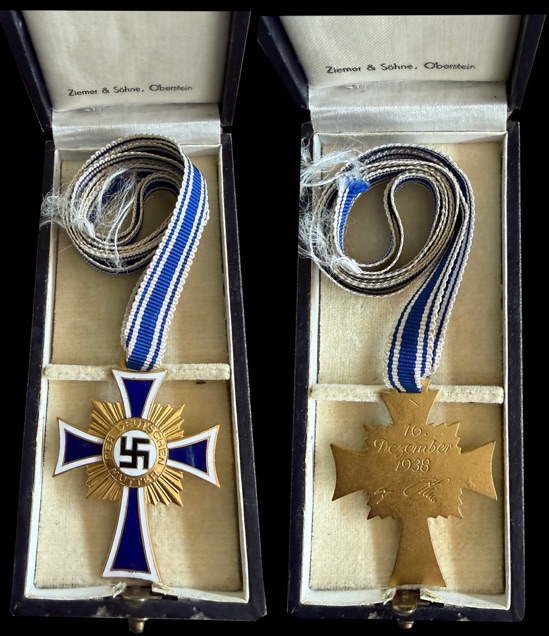 WW2 German Mother's Cross Gold Case Ziemer Sohne Oberstein