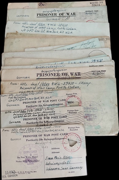 Afrika Feldpost and POW Camp Fort McClellan Alabama USA letters