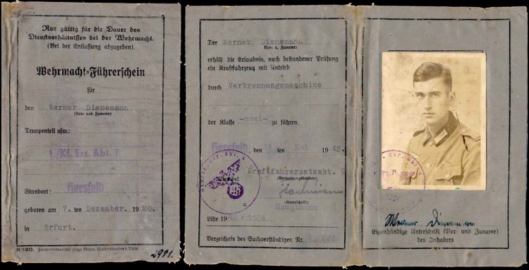 WW2 German Military Driver's License Class 2 up to 7 tons