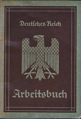 WW2 German 1st Style Arbeitsbuch Worker's Book ID for electrician from Saarbrücken