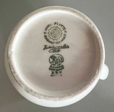 WW2 German Creamer porcelain ceramic DAF Deutscher Arbeitsfront Hutshcenreuther