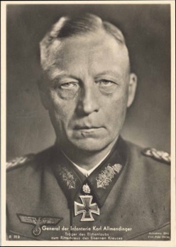 WW2 German Original Postcard Photo General Infantry Allmandinger
