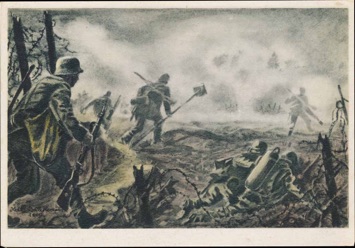 WW2 German Original Postcard Pionier Stosstrupp offnet den Weg zur Feindstellung