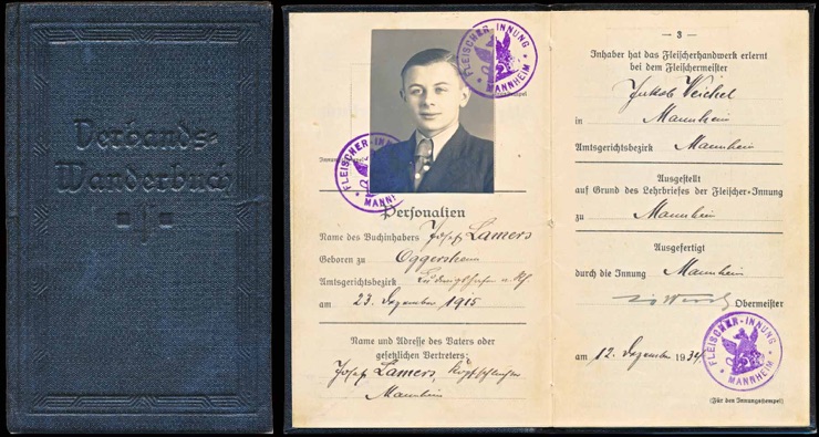 Deutscher Fleischer Verband Wanderbuch WW2 German ID