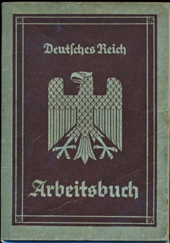 WW2 German 1st Style Arbeitsbuch Butcher Hamburg Amerika Line