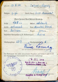 WW2 German Soldbuch Kurt Sonntag Pionier 1939 1945 Hungary Solvakia
