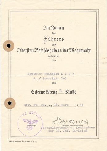 Ww2 German Army Soldbuch Leutnant Iron Cross 2nd Class