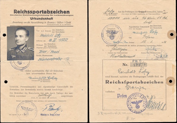 Ww2 German Army Soldbuch Reichssportabz Bronze