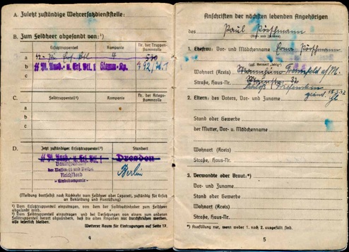 WW2 German SS Soldbuch Paul Porschmann Bauinspektion