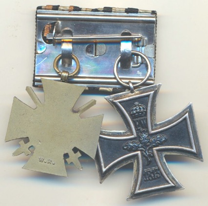 WW1 2 Place Medal Bar Iron Cross Hindenburg Eiserneskreuz Wilm