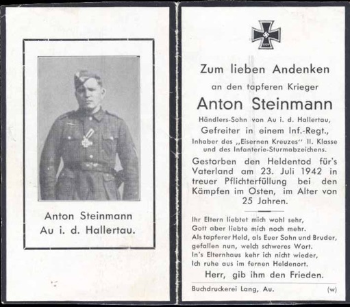 WW2 German Death Card Sterbebild Infantry Regt 554 Iron Cross