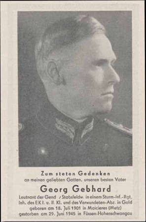 WW2 German Death Card Sterbebild Leutnant Gendarmerie Gold Wound Badge June 1945
