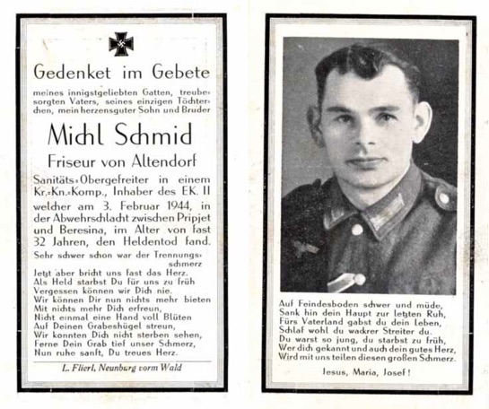 WW2 German Death Card Sterbebild Army Medic won Iron Cross