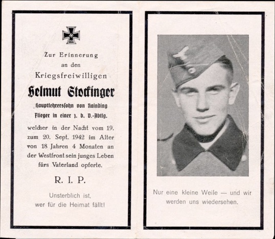 WW2 German Death Card Sterbebild Falschirmjaeger 1942 France