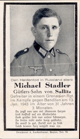 WW2 German Death Card Sterbebild Sicherung Regt 177 Bandits Kiew