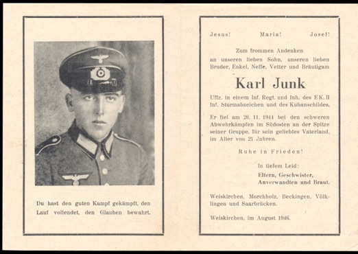 WW2 German Death Card Sterbebild Bory Tay Hungary Ungarn