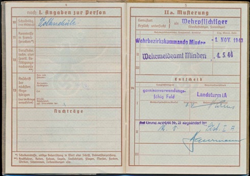WW2 German Wehrpass Boeker ID