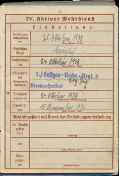 WW2 German Wehrpass Hanisch  Poland Invasion Gleiwitz radio operator 1 September 1939