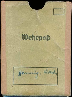 WW2 German Wehrpass Hennig Slip Cover