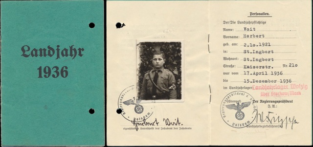 WW2 German HJ Hitler Youth Landjahr 1936 ID